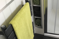 Shower-side towel storage & towel rail